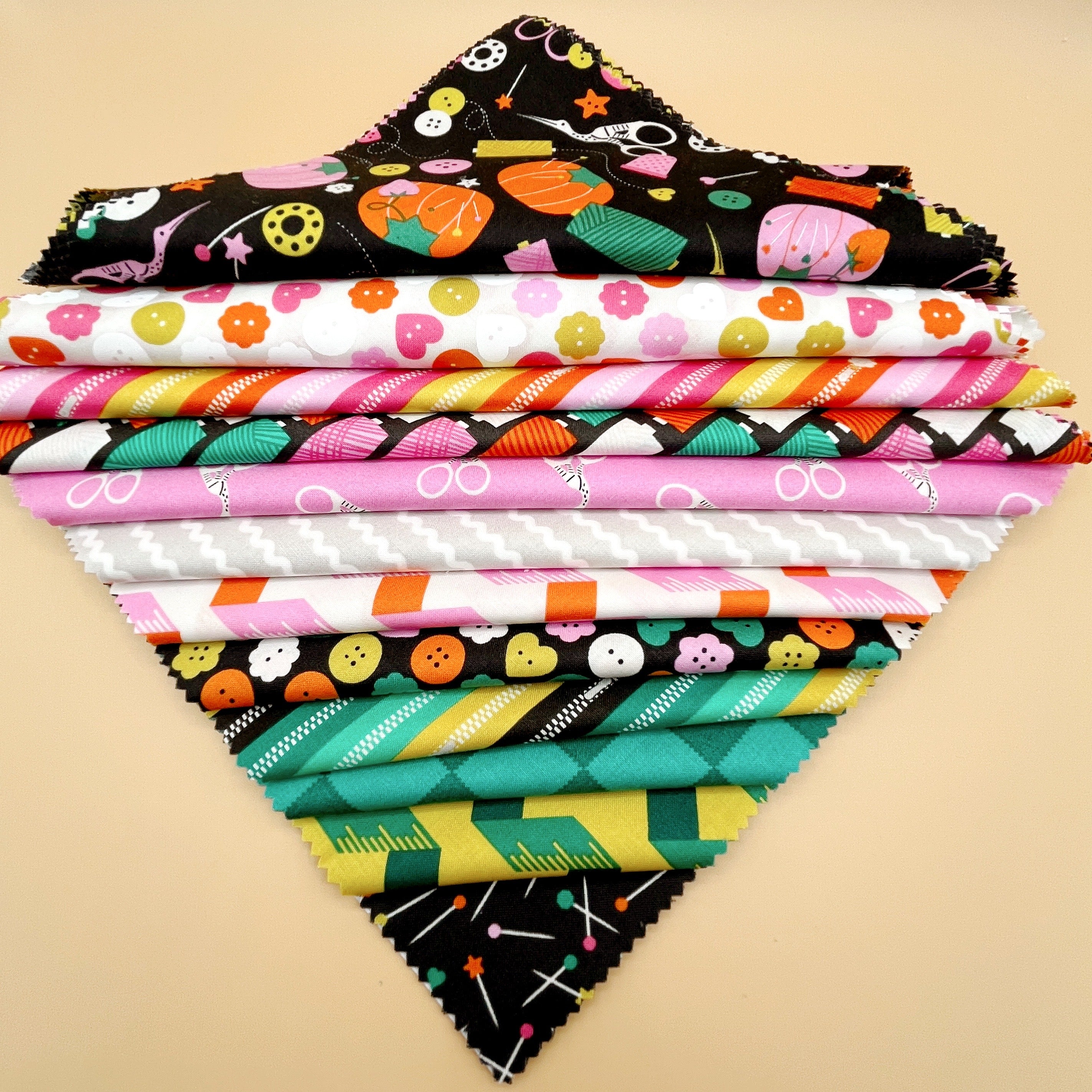 Bits and Bobs  10 inch squares by Sarah Hearts for FIGO Fabrics