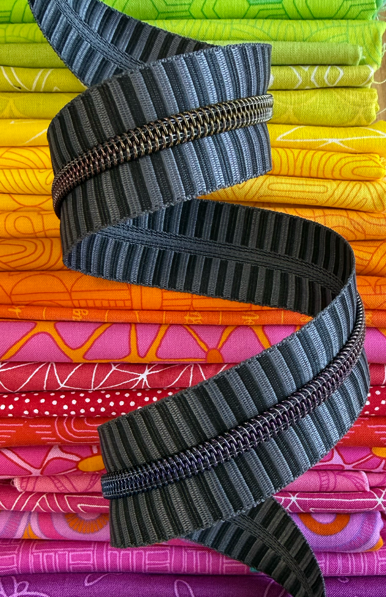 Black and grey zipper tape from Sassafras Lane Design