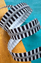 Black and White stripe zipper tape from Sassafras Lane Design