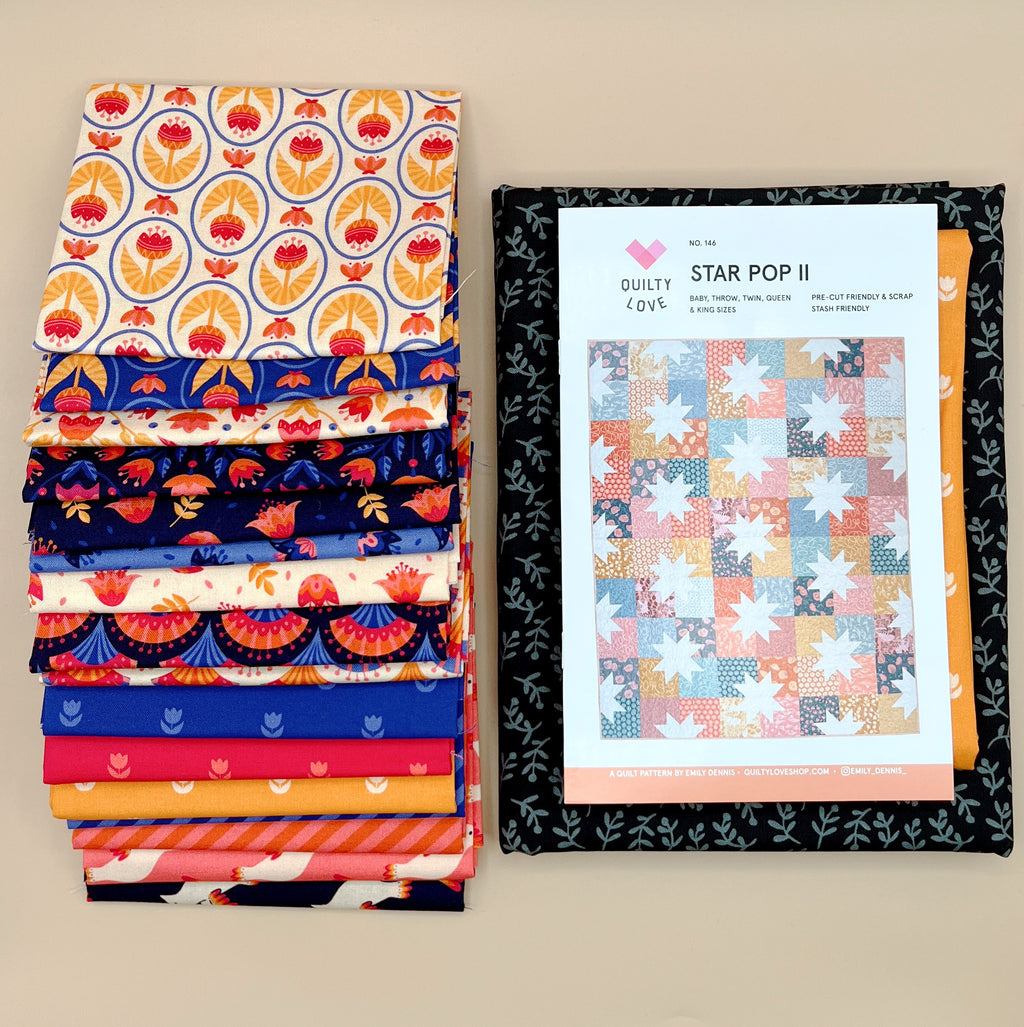 Star Pop II with Blooming Gardens Quilt Kit