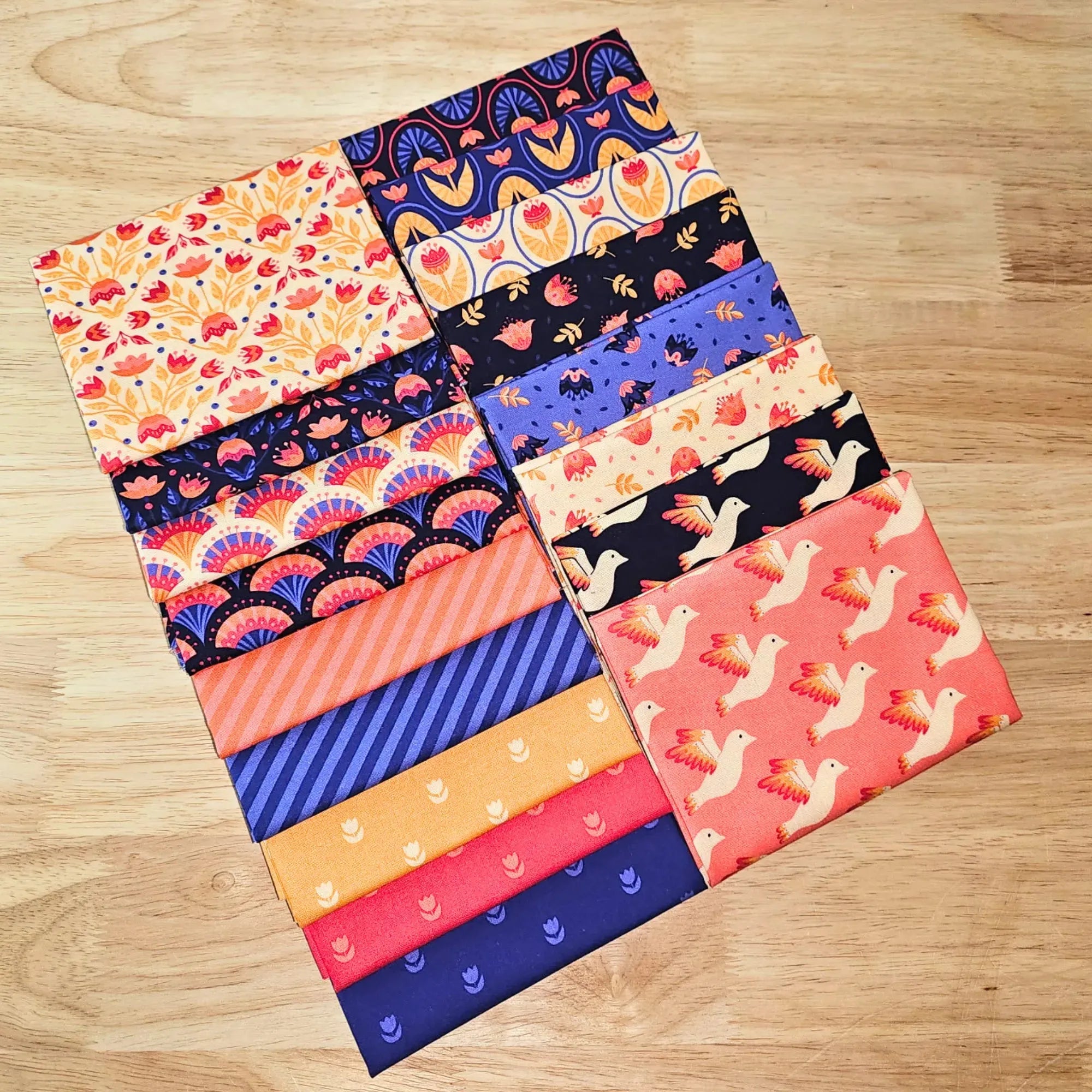 Fat Quarter Bundle - Blooming Garden by Jojulein Design, vibrant patterns.
