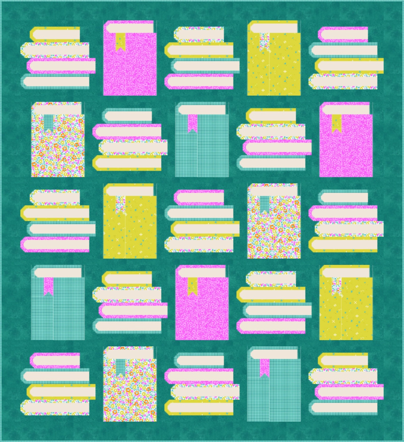 Book Nook pattern by Pen + Paper patterns featuring Ghostly Garden by KP Creates for Andover Fabrics