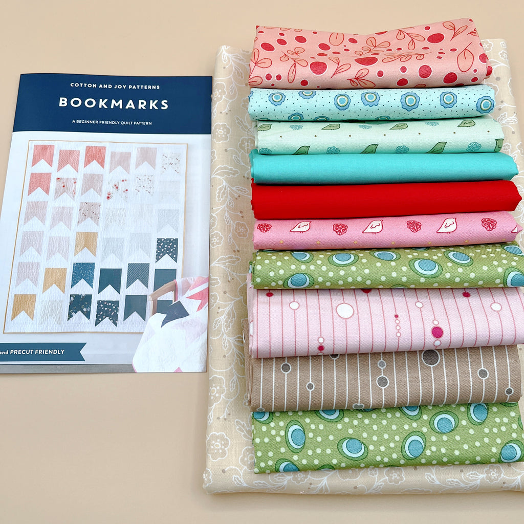 Bookmarks Quilt Kit featuring A Song to Sing & Art Gallery Pure Solids