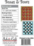 Fabric Requirements for Boxes & Bows 3 yard Quilt  pattern by Fabric Cafe