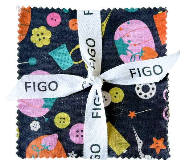 Bits and Bobs 5" square quilt fabric by Sarah Hearts for FIGO Fabrics