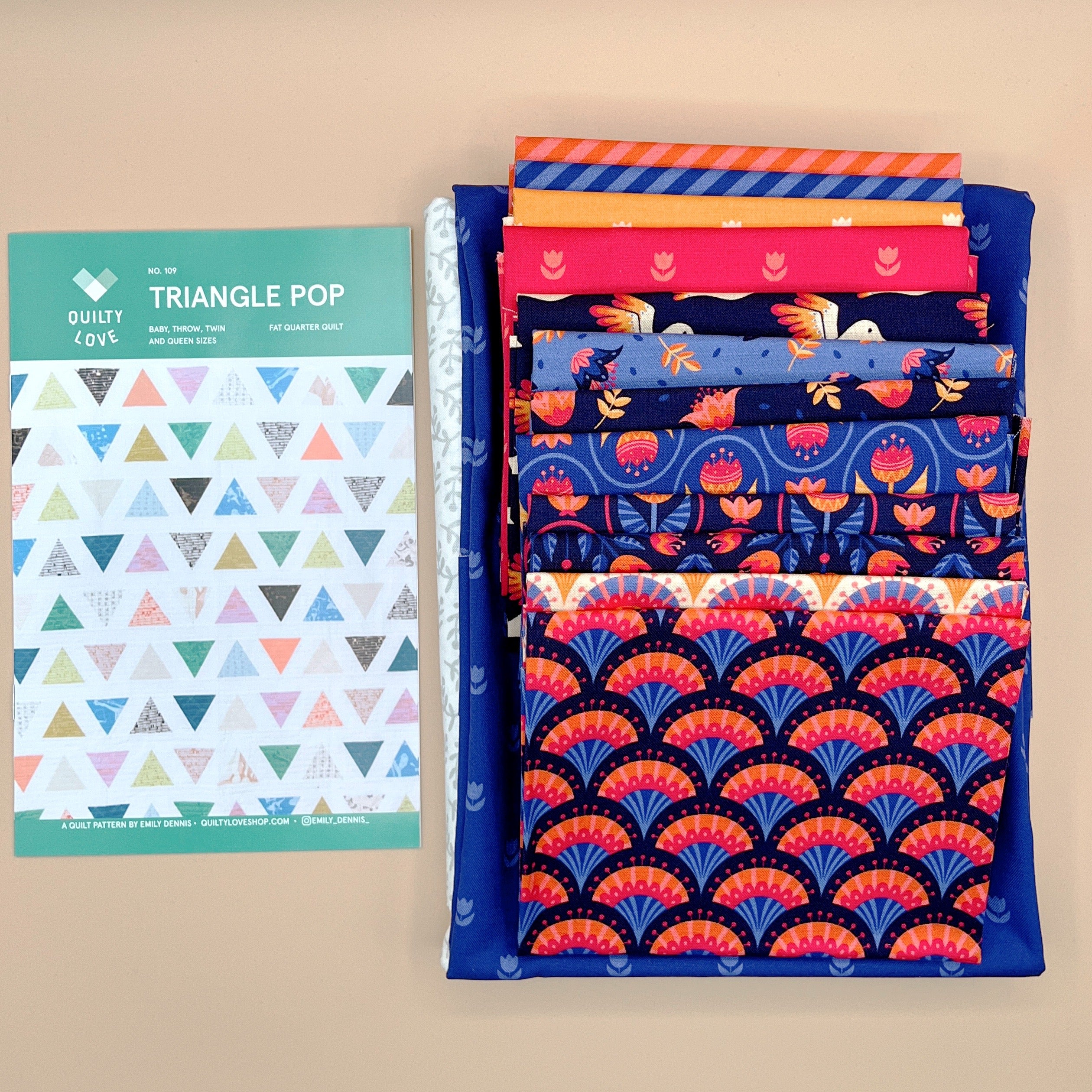 Triangle Pop Quilt Kit featuring Blooming Garden by Cloud9 Fabrics