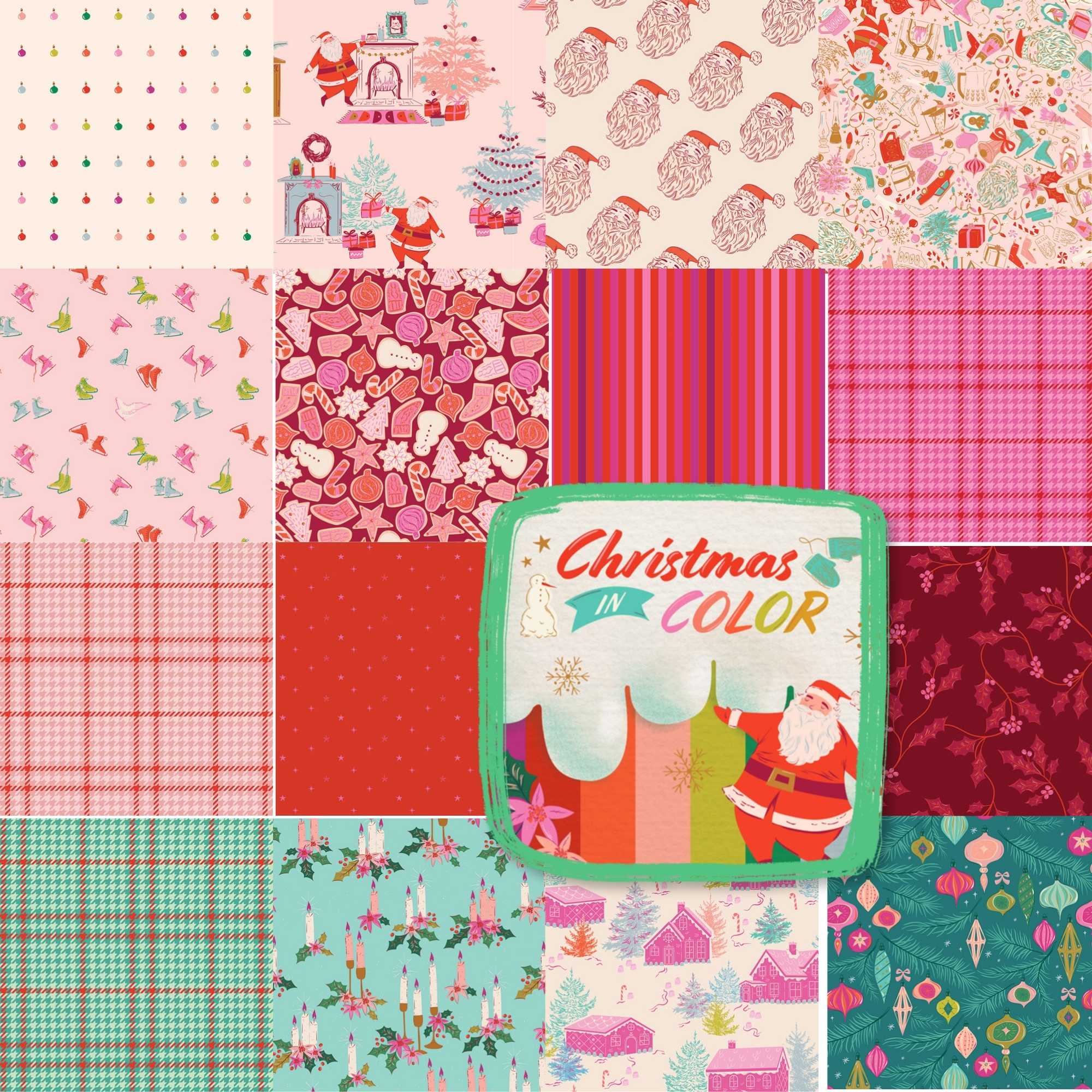 Christmas in Color Fat Quarter Bundle  by Art Gallery Fabrics