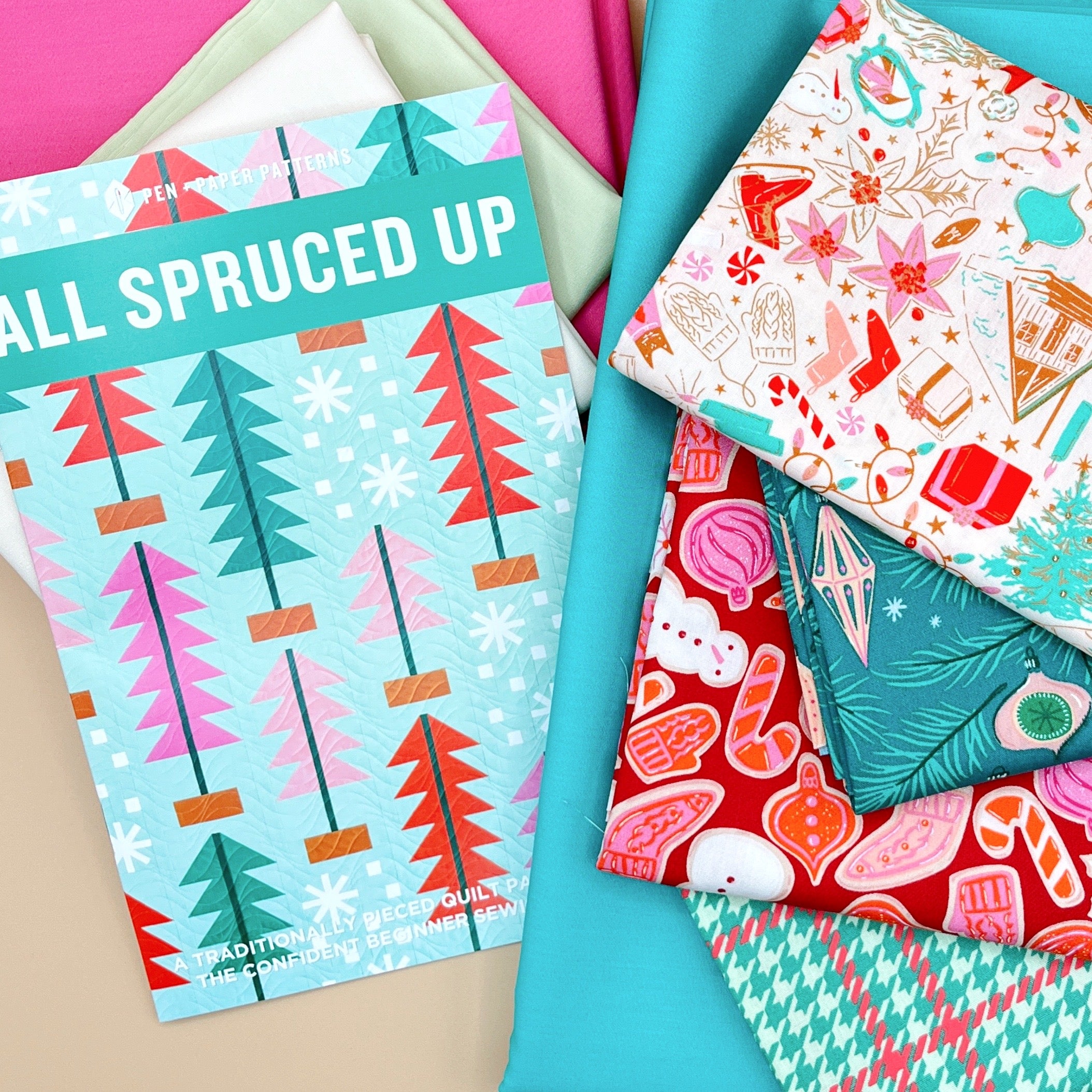 All Spruced Up Quilt Kit featuring Christmas in Color by Art Gallery Fabrics