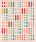 Dot + Dash quilt kit packaging featuring Summer Homestead on a milky white background.