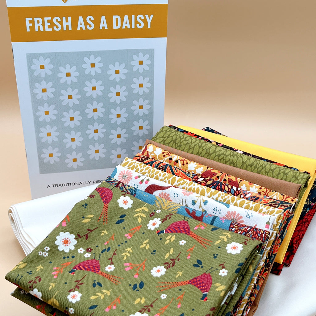 Fresh as a Daisy Quilt Kit featuring the New Forest Collection from Siane Summerhane for Thread & Ink Designs and pattern by Pen + Paper Patterns.