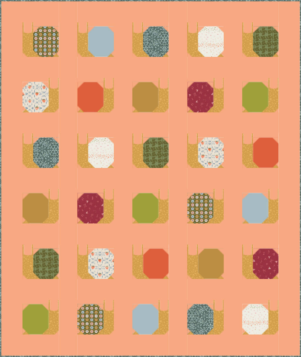 Garden Snails Throw in Summer Homestead Fabrics and Art Gallery Pure Solids