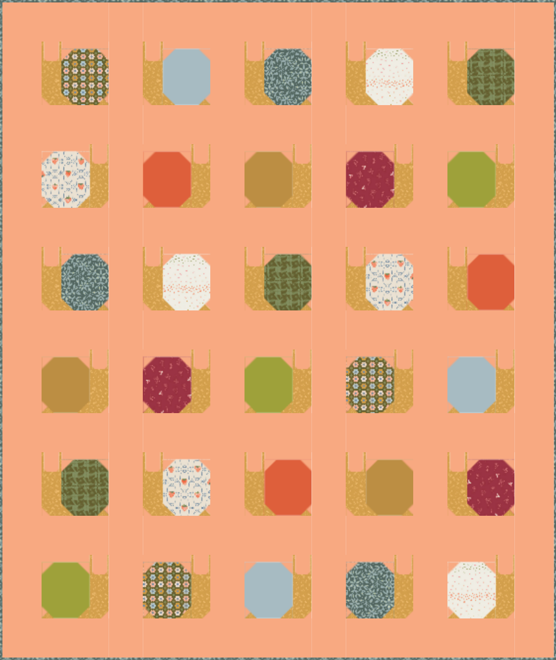 Garden Snails Throw in Summer Homestead Fabrics and Art Gallery Pure Solids
