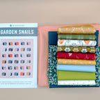 Sumer Homestead Fabric bundle with Garden Snails Quilt Pattern by Pen + Paper patterns