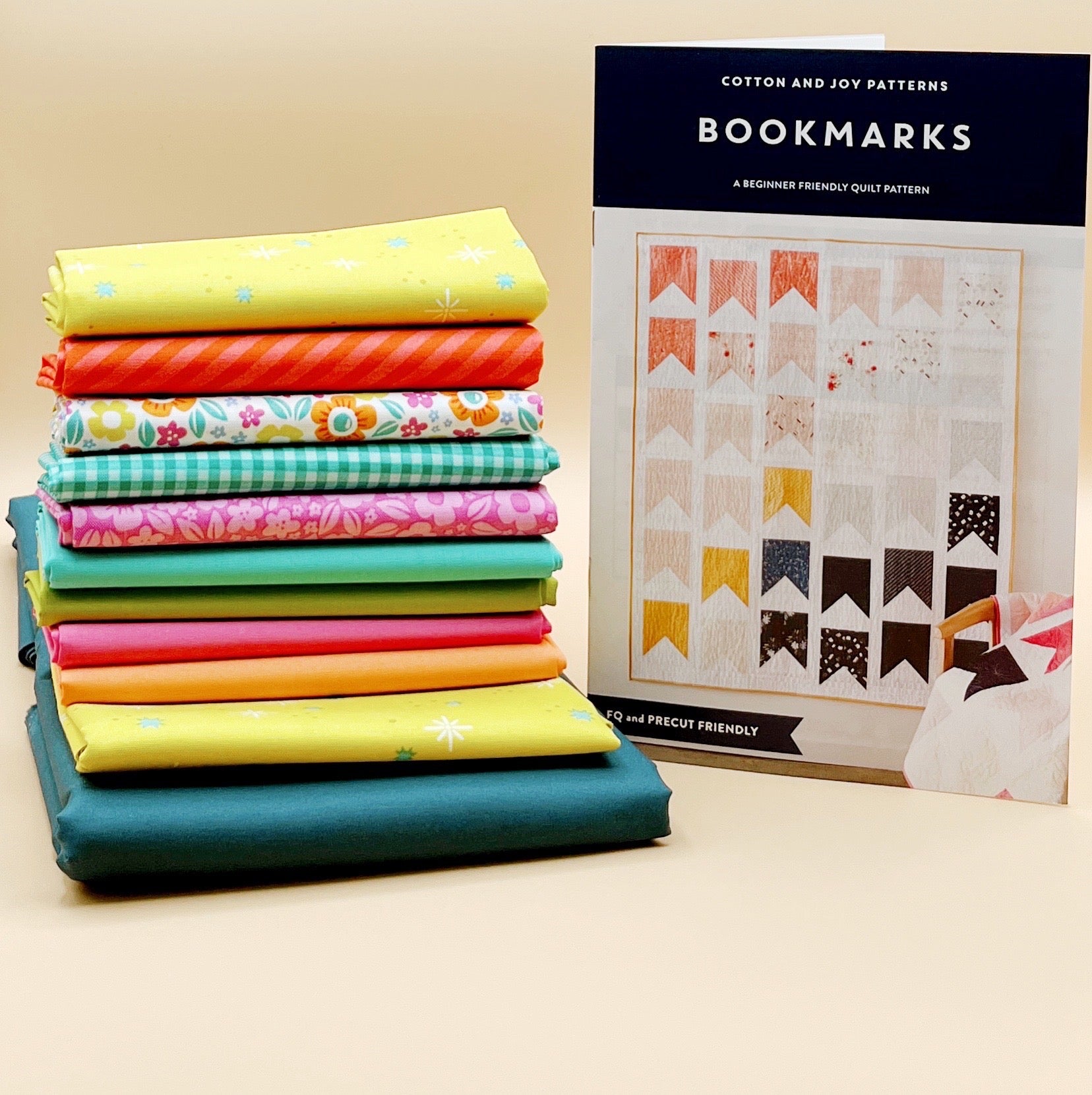 Beginner-Friendly Quilt Kit featuring Ghostly Garden by KP Creates & Bookmarks Pattern by Cotton nd Joy