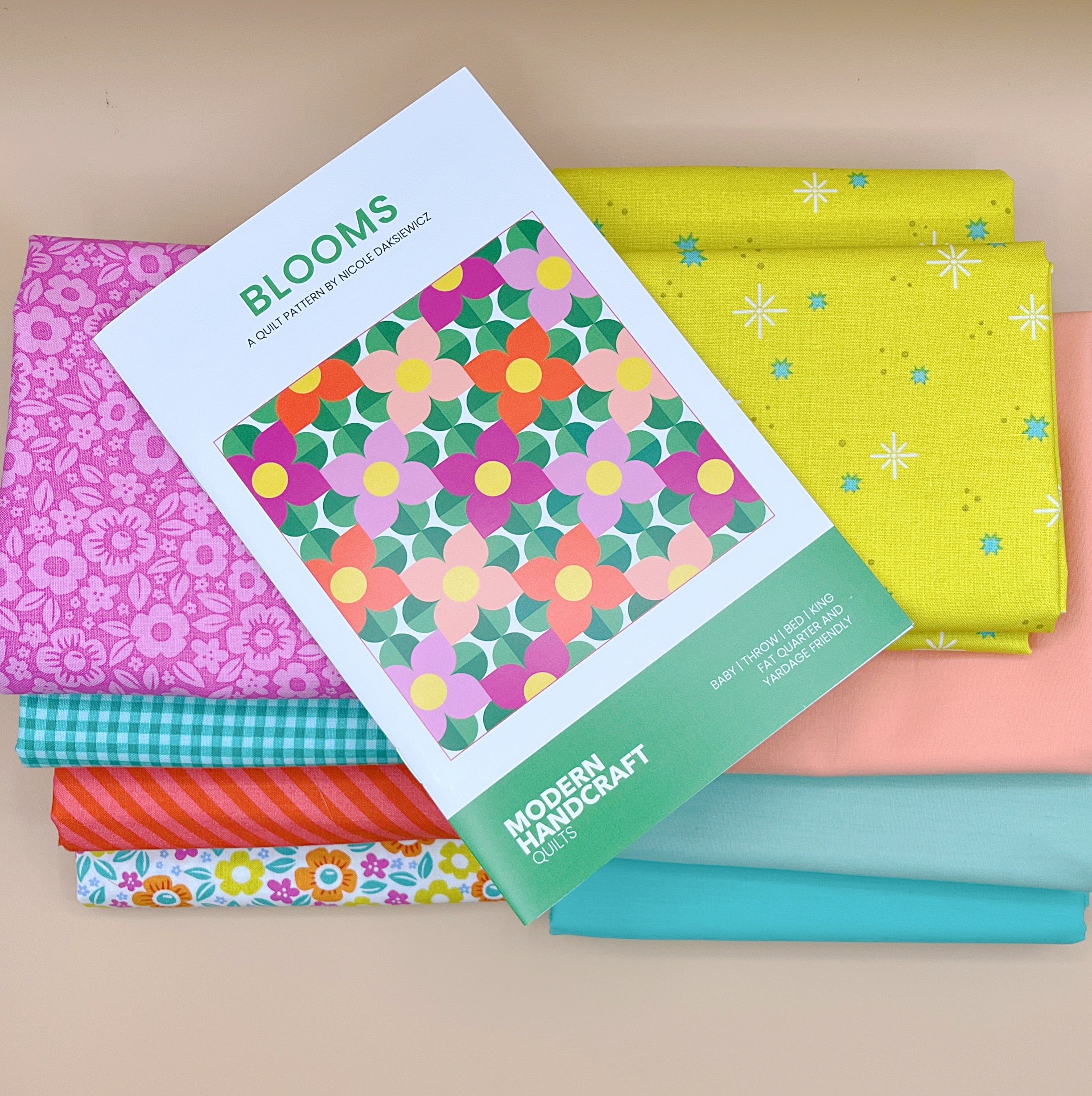 Premium Quilting Fabric from Ghostly Garden Collection with Blooms quilt pattern by ModernHandcraft Quilts