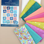 Summer Garden Quilt Pattern with Ghostly Garden Fat Quarter Confident Beginner Quilt Kit