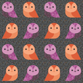 Gizmo Quilt Kit featuring Enshadow with owl pattern on gray background