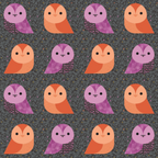 Gizmo Quilt Kit featuring Enshadow with owl pattern on gray background