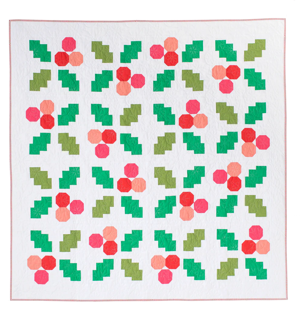 Holly Jolly  beginner-friendly Christmas quilt pattern by Pen + Paper Patterns