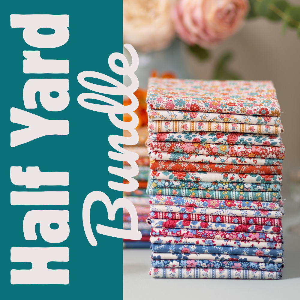 Tilda Village Life 20 piece half yard fabric bundle featuring vintage-inspired floral and coordinating prints