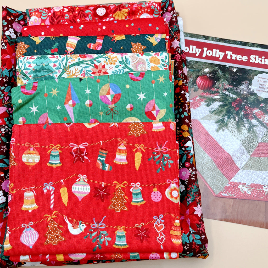 Holly Jolly Tree Skirt w/ Deck the Halls