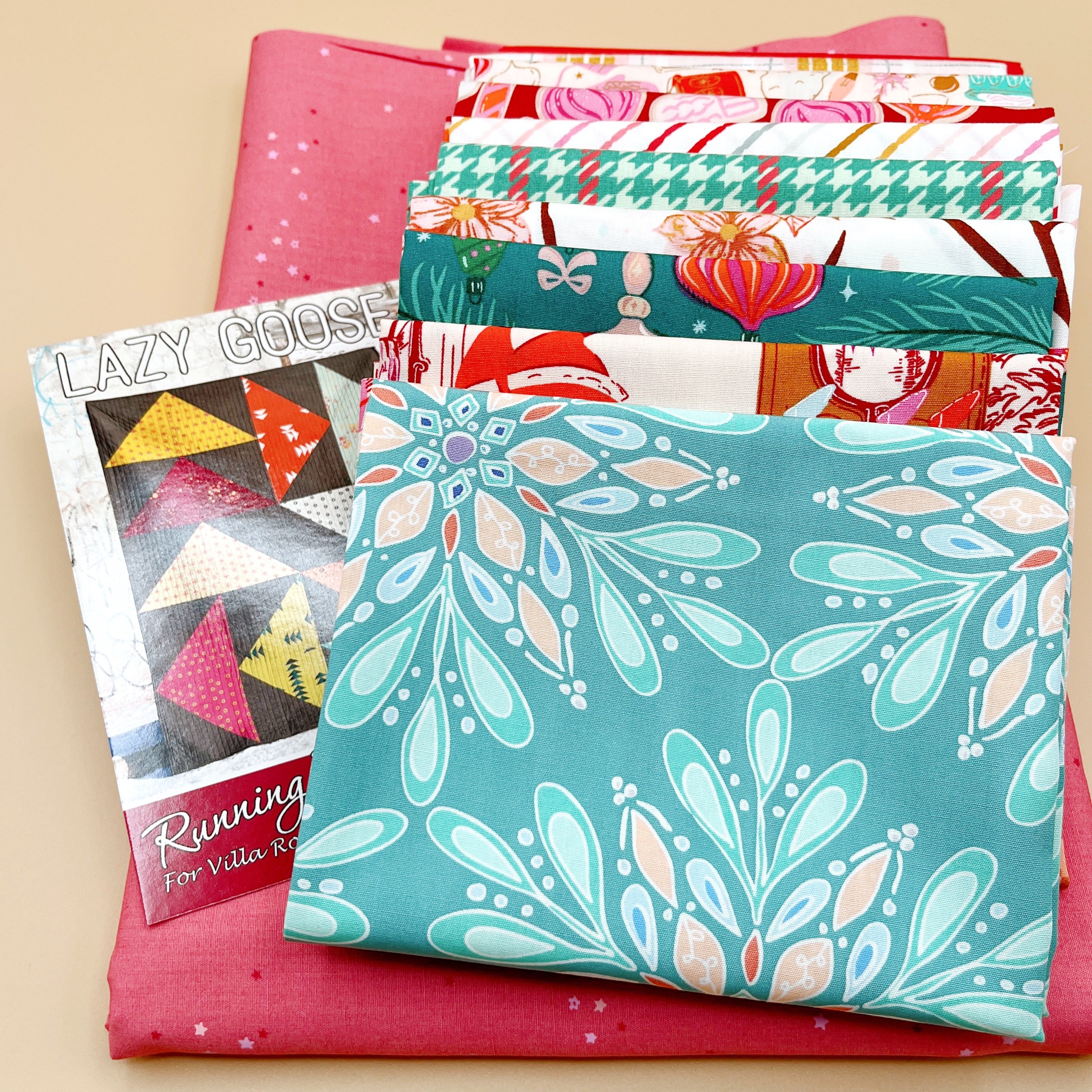 Lazy Christmas Goose Quilt Kit featuring Art Gallery Fabrics Christmas Collections