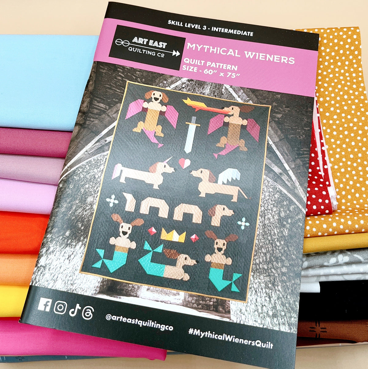 Mythical Wieners Quilt Kit Pattern by Art East Quilting Co, curated by Marleigh Textile Co