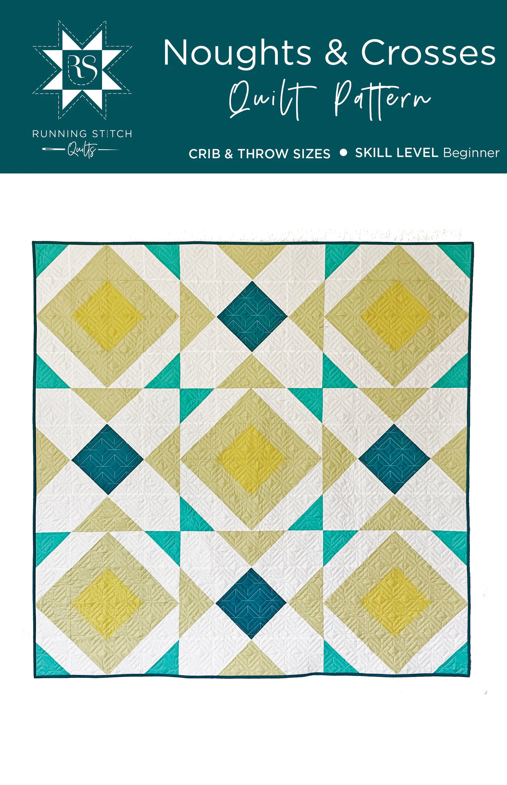 Noughts & Crosses Quilt Pattern by Running Stitch Quilts | Modern Geometric Quilt