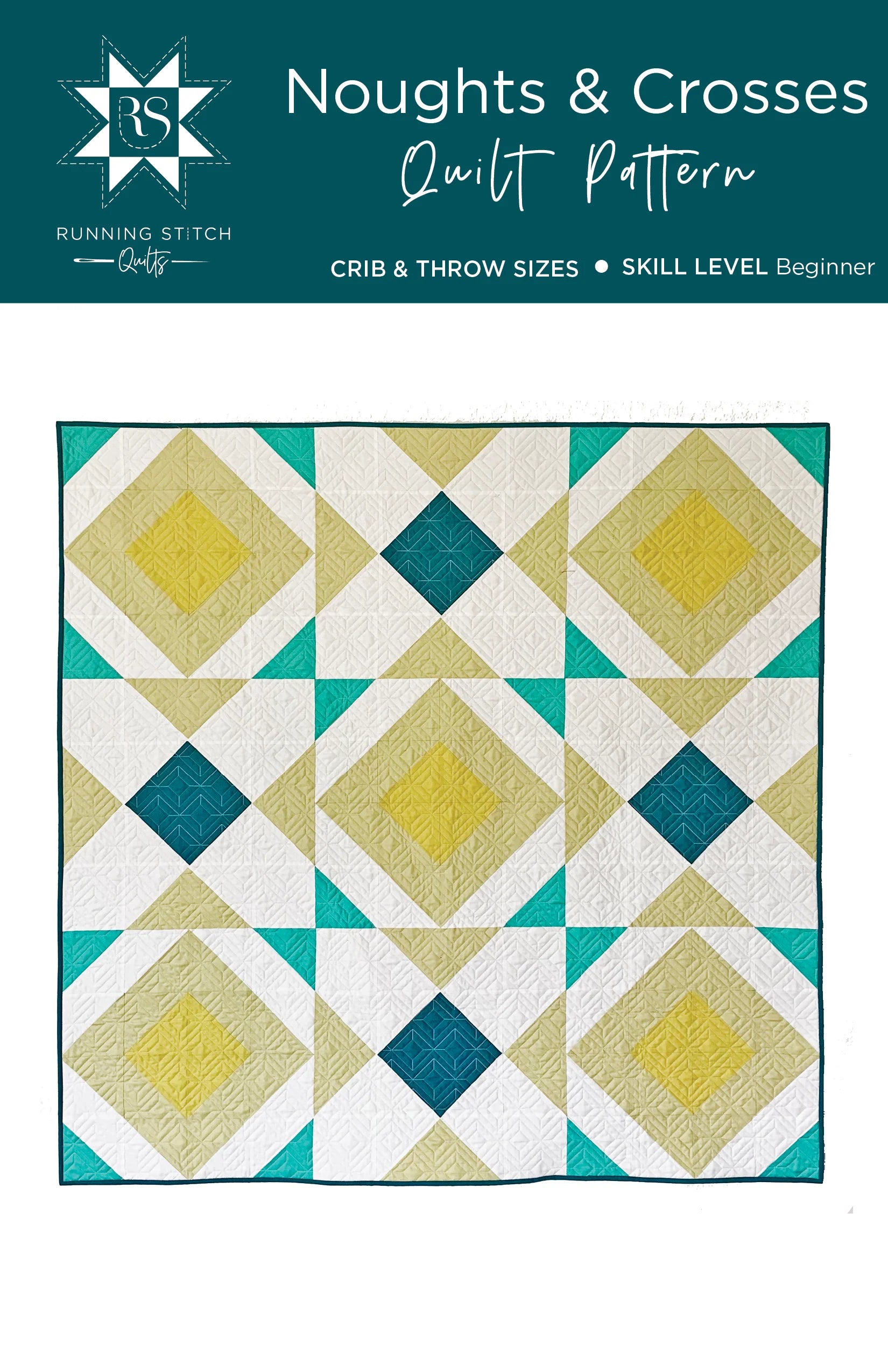 Noughts & Crosses Quilt Pattern by Running Stitch Quilts | Modern Geometric Quilt