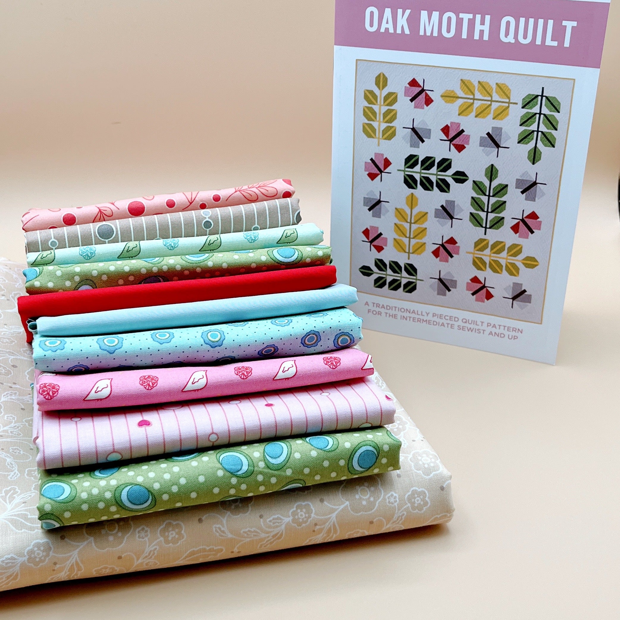 Custom Quilt Kit with A Song to Sing Collection with Oak Moth Quilt Pen + Paper Patterns