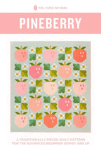 Pattern cover of beginner-friendly Pineberry Quilt Pattern by Pen + Paper Patterns
