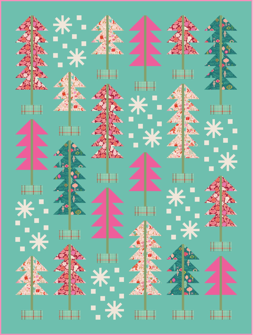 Mockup of All Spruced Up Quilt Kit featuring Christmas in Color by Art Gallery Fabrics