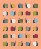 Garden Snails Quilt Pattern Mockup with Summer Homestead by Sewcial Bee Collective
