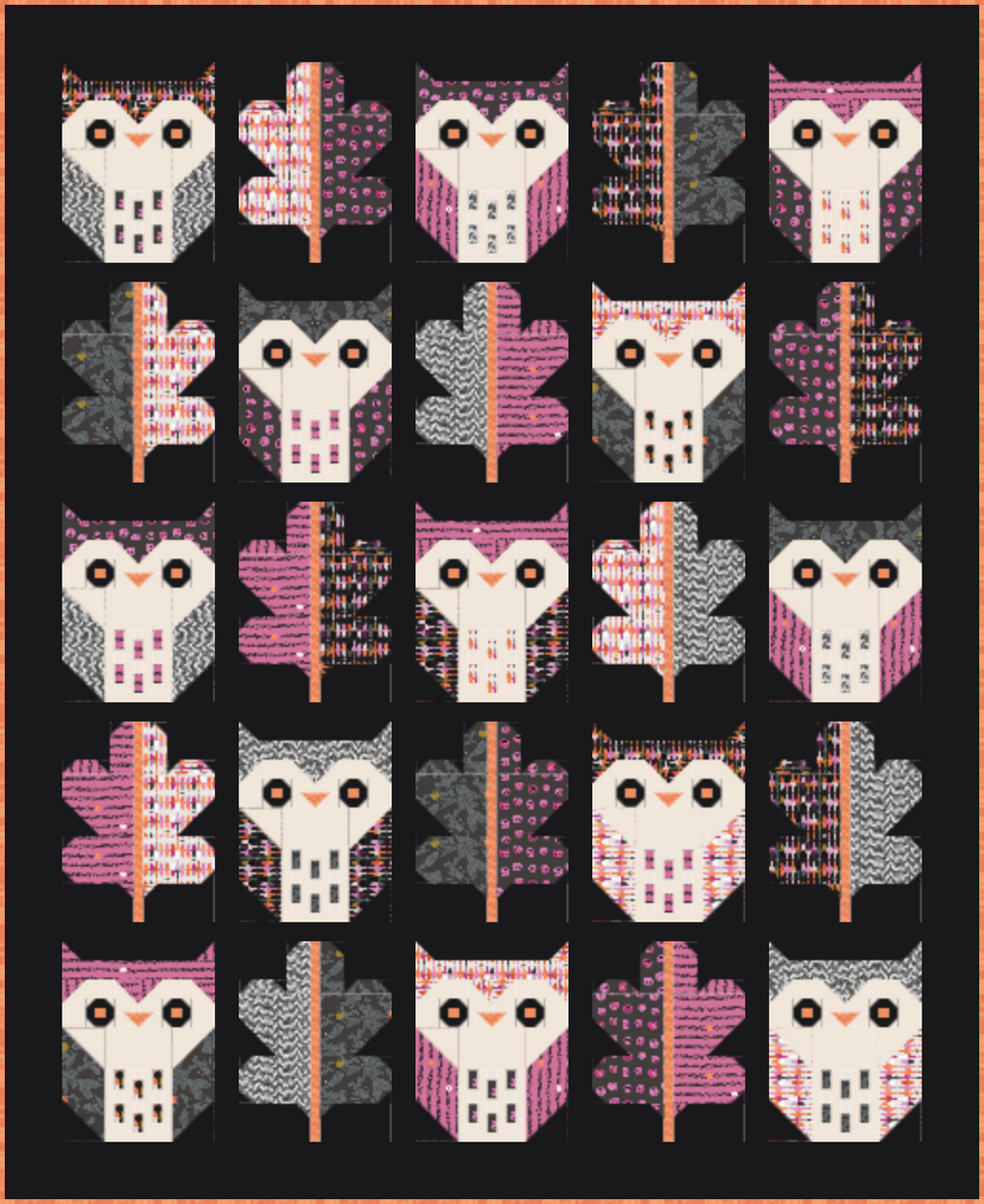 Night Owl Pattern mockup with Enshadow Fabrics
