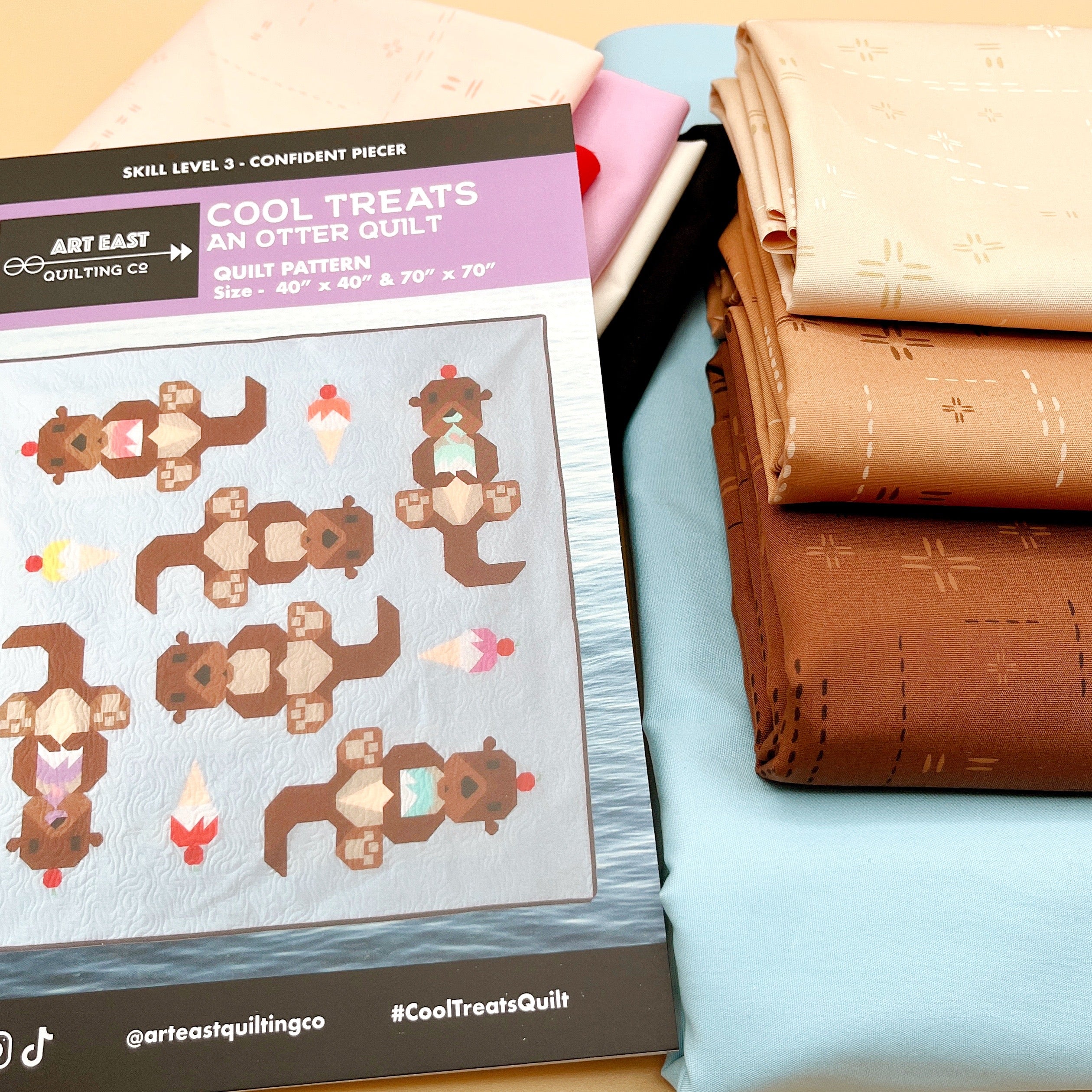 Cool Treats: An Otter Quilt Kit | Art East Quilting Co featuring Art Gallery Fabrics Pure Solids & Decostitch Elements