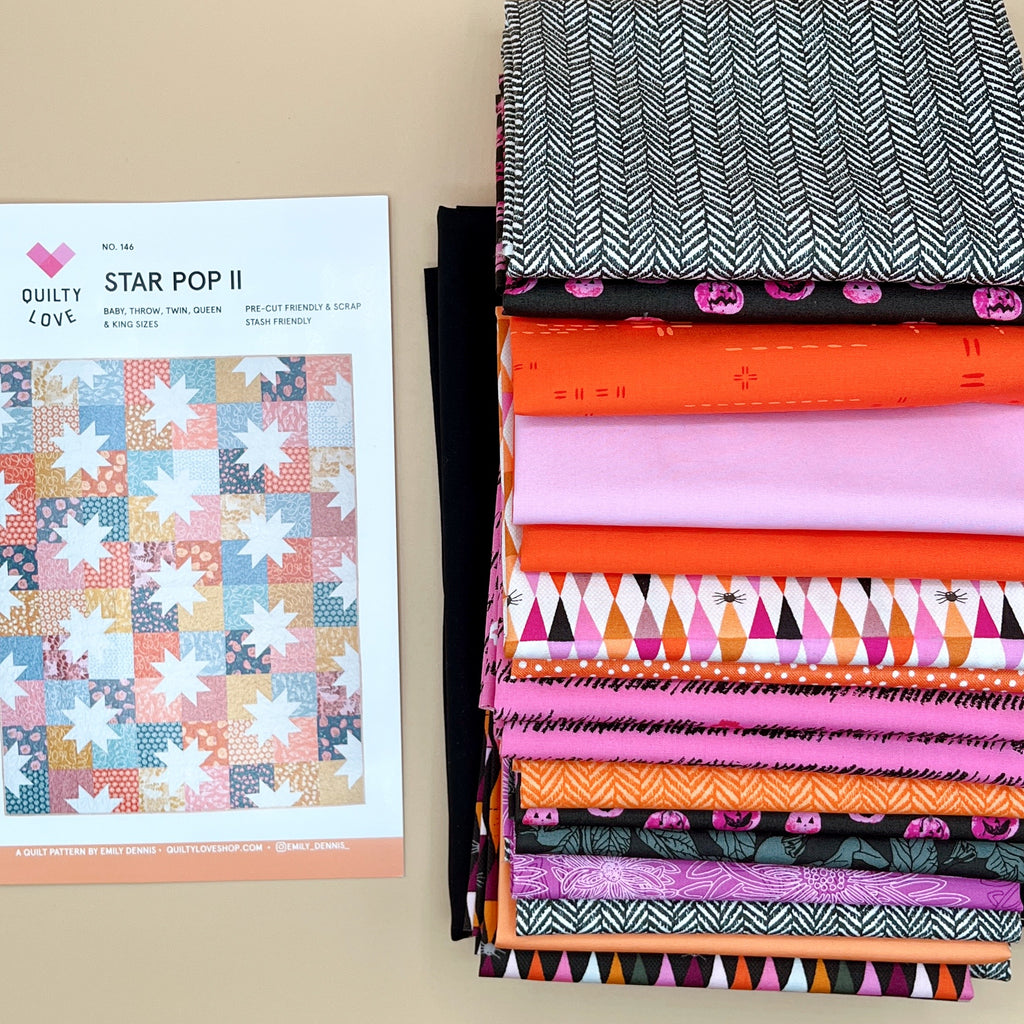 Quilt Kit Star Pop II by Quilty Love and Enshadow Collection by Katarina Roccella for Art Gallery Fabrics
