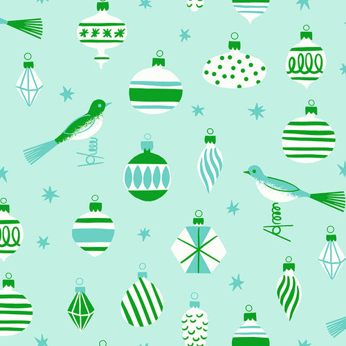 Baubles in Mint from the Merry Happy collection by Kimberly Kight for Ruby Star Society