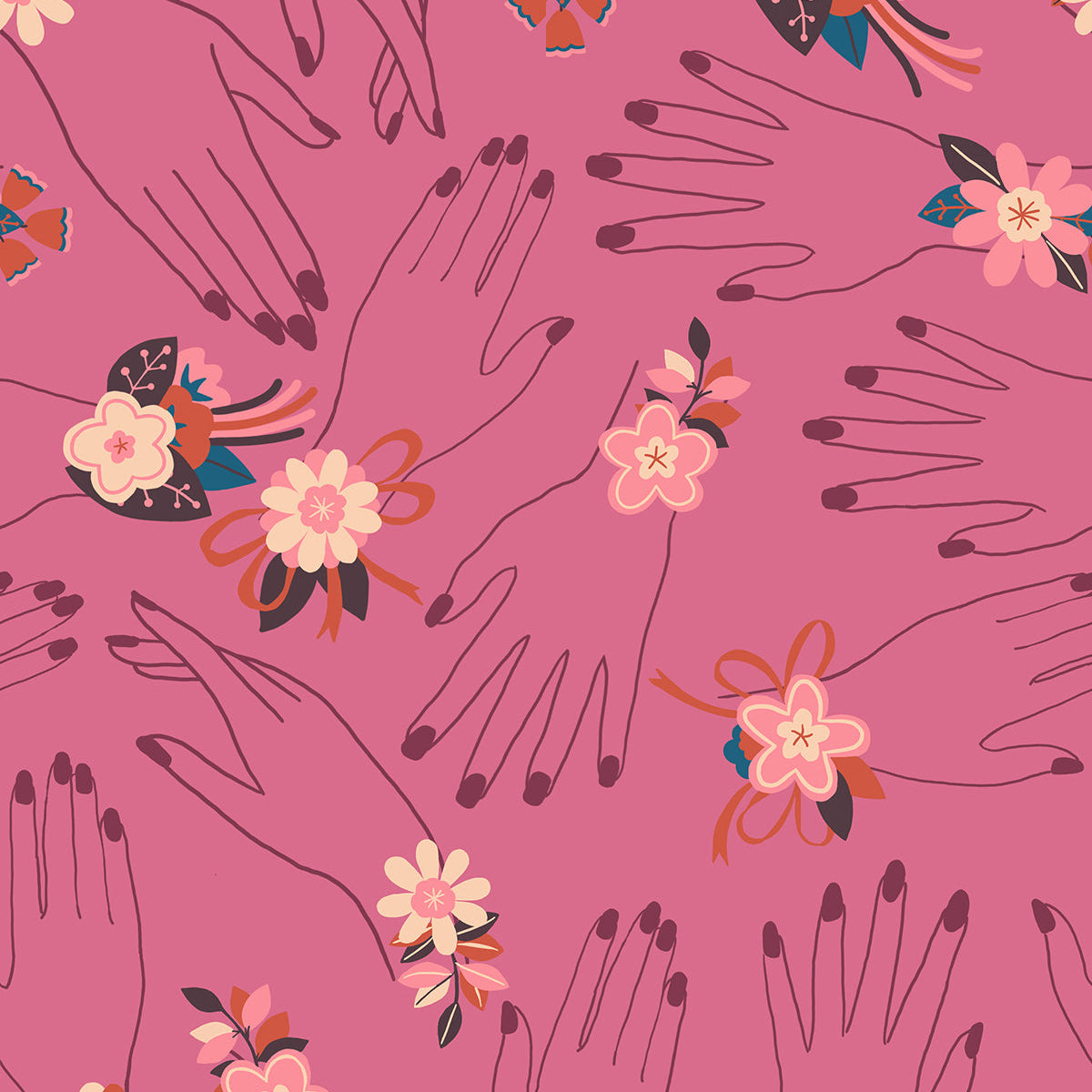 Corsage Hibiscus Yardage | Ruby Star Society