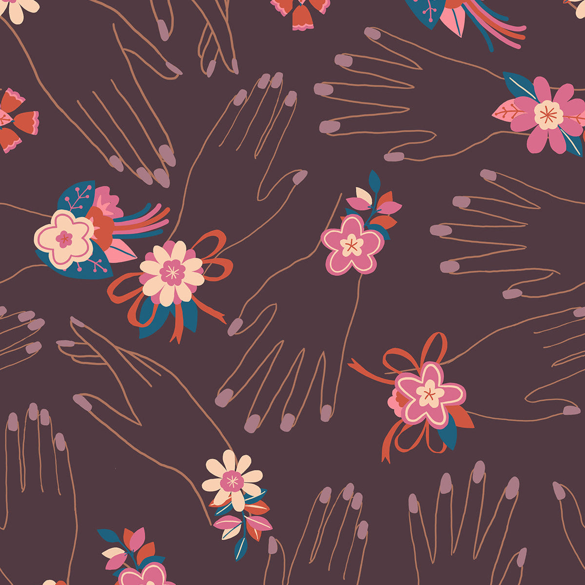 Corsage Eggplant Yardage | Ruby Star Society