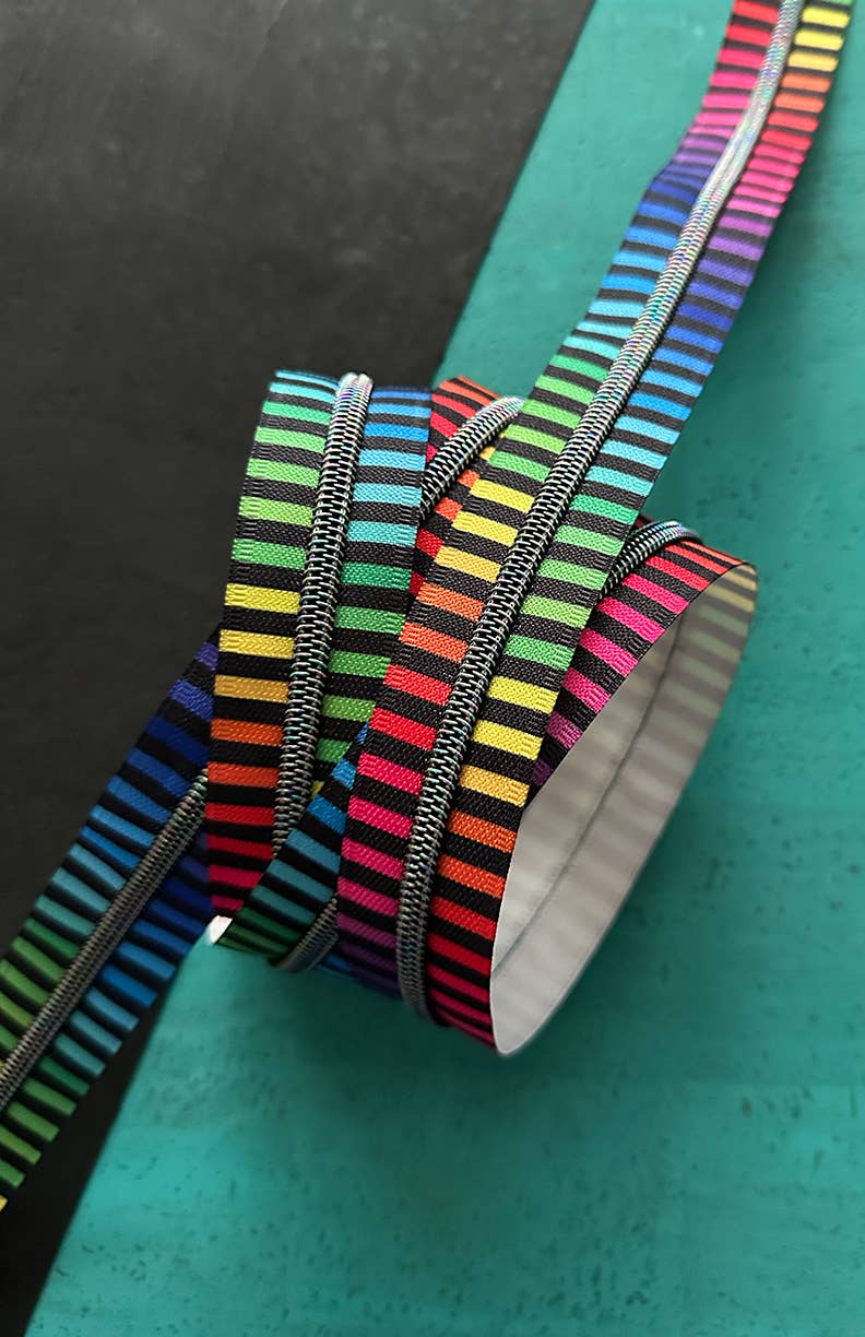 Rainbow stripe zipper tape from Sassafras Lane Design