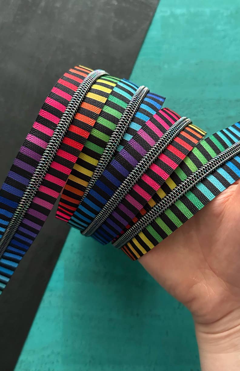 Rainbow stripe zipper tape from Sassafras Lane Design