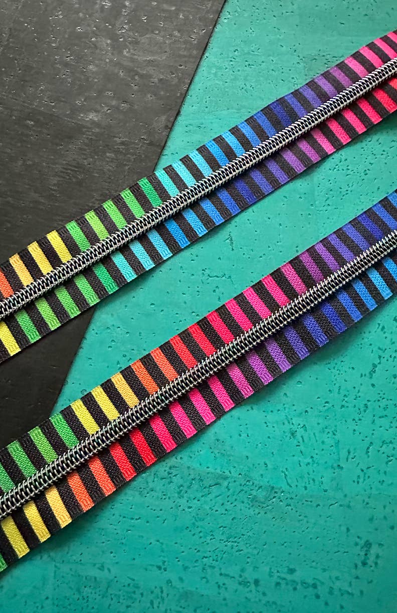 Rainbow stripe zipper tape from Sassafras Lane Design