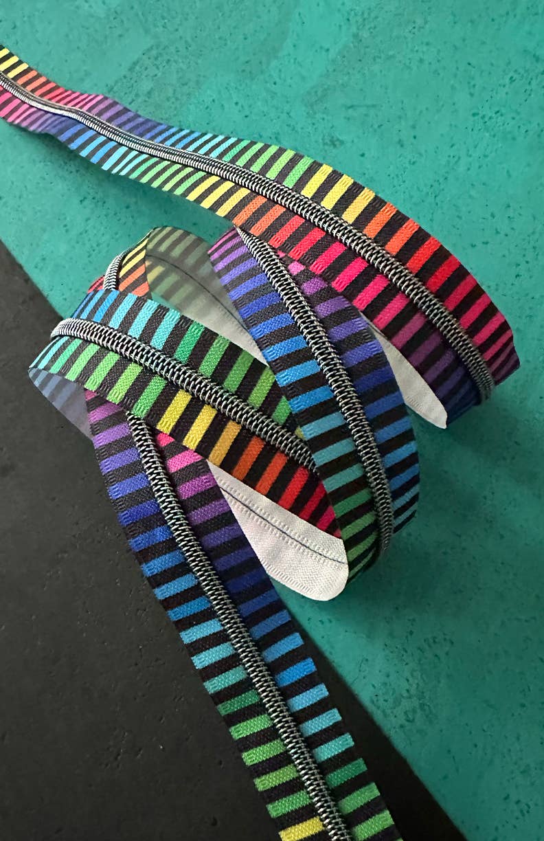 Rainbow stripe zipper tape from Sassafras Lane Design