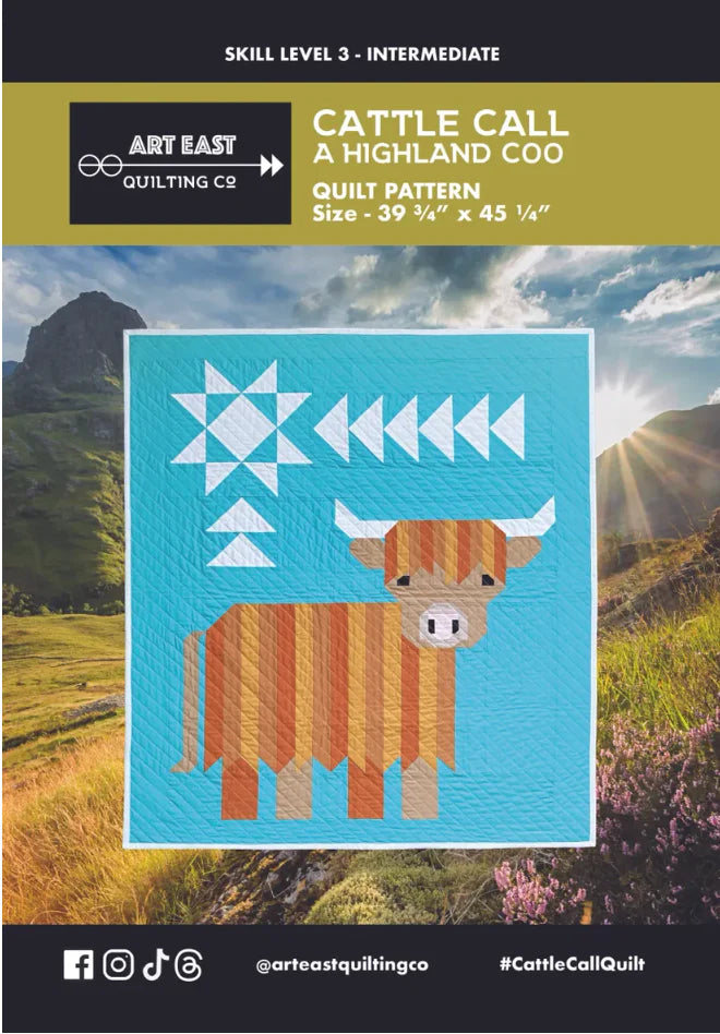 Cattle Call - A Highland Cow Quilt Pattern by Art East Quilting Co