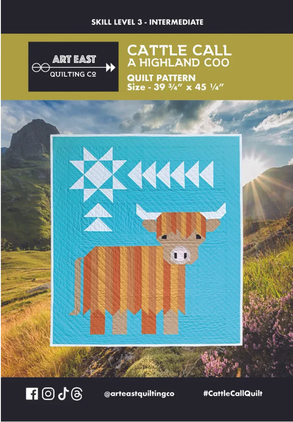 Cattle Call - A Highland Cow Quilt Pattern by Art East Quilting Co