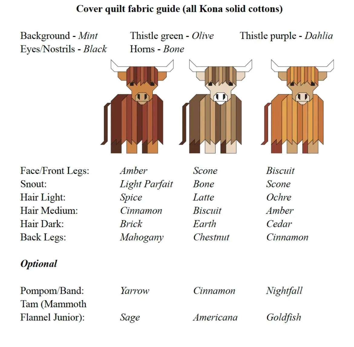 Mini Coos A Highland Cow Quilt Pattern