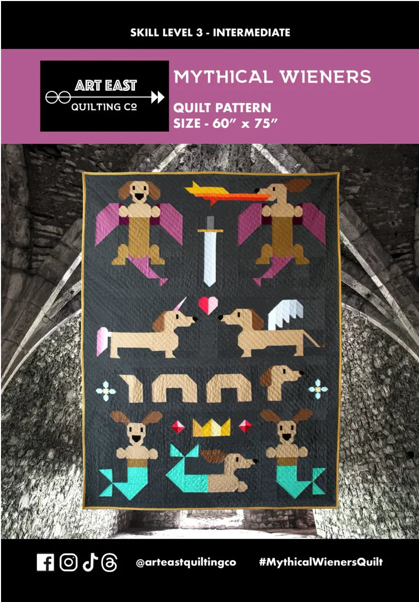 Mythical Wieners Quilt Pattern by Art East Quilting Co