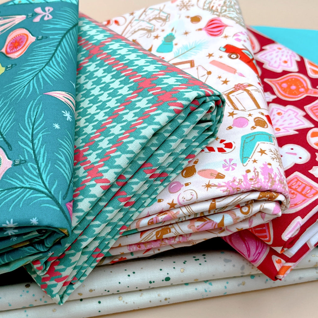 Snowflake Quilt Kit  pattern Modern Handcraft featuring Christmas in Color by Art Gallery Fabrics
