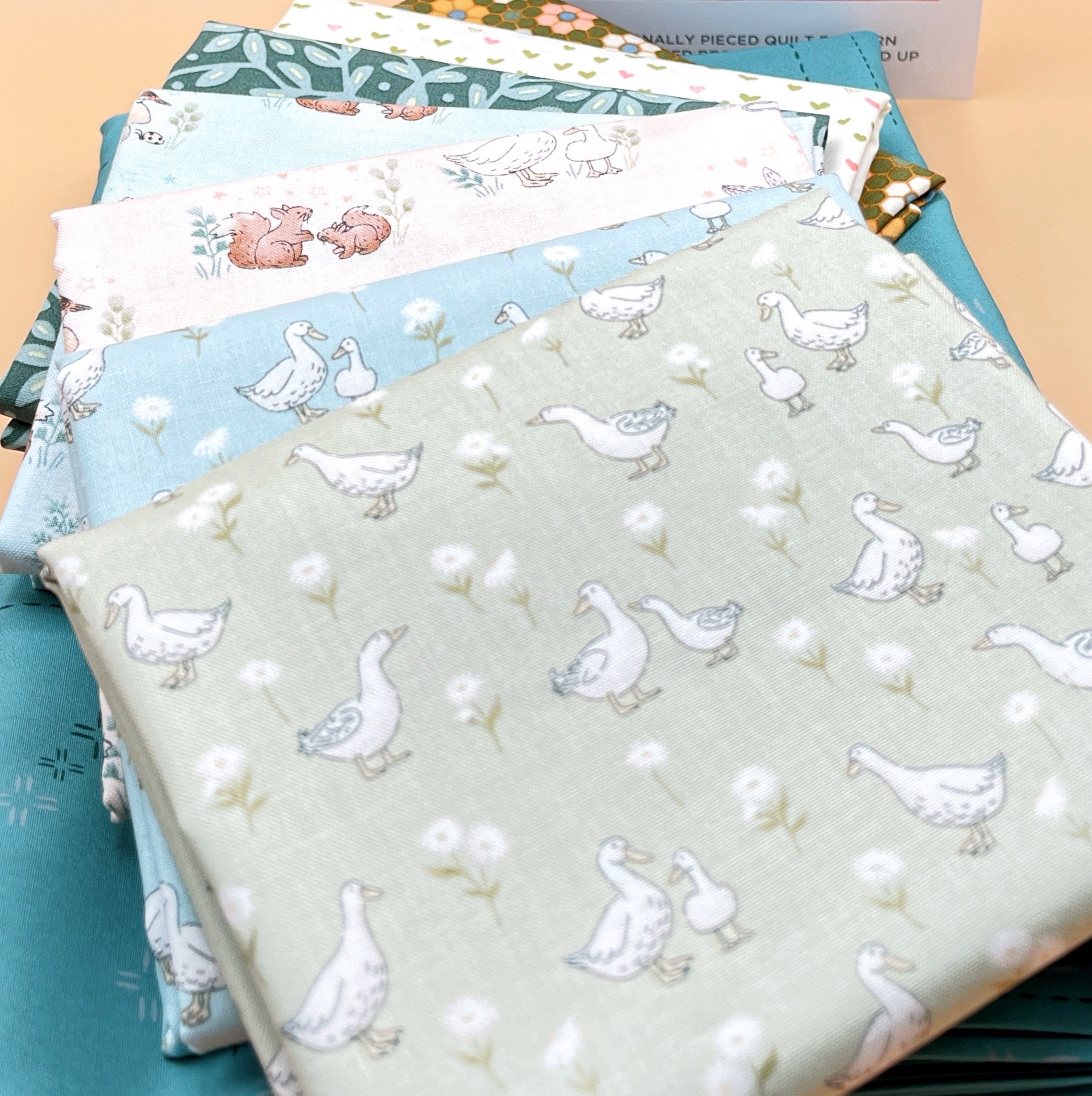 Collection of Little Ones by Makower UK for Andover Fabrics with 'Sparrows' for  Advanced Beginner Quilt Kit 