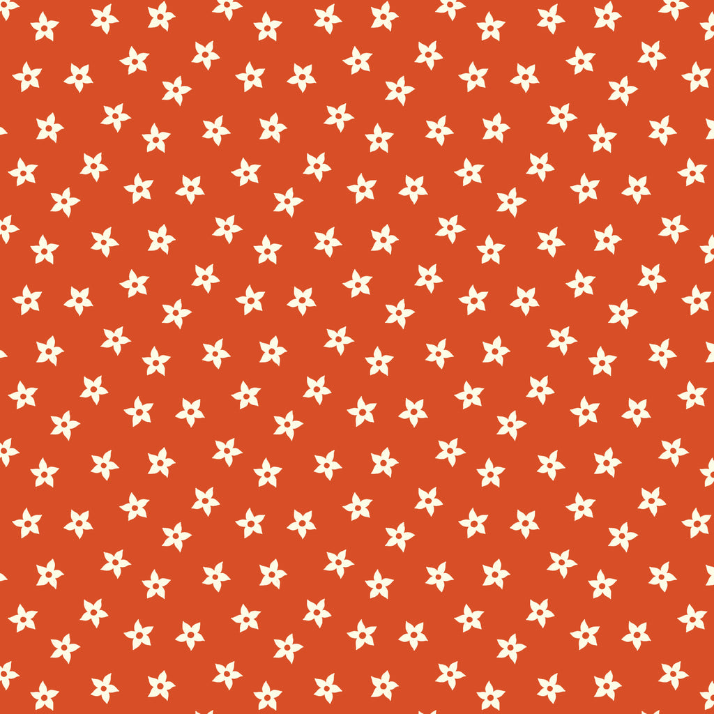 Star Flowers Red from the Bountiful Acres collection by Jasmine Hnatkova for Cloud9 Fabrics